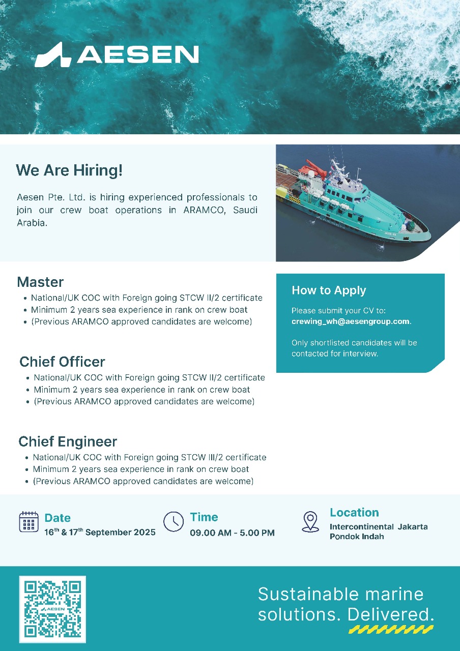 Lowongan Master, Chief Officer, Chief Engineer gambar
